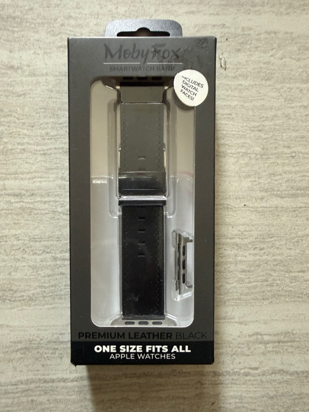 Black Premium Leather Smartwatch Band for Apple Watch